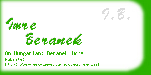 imre beranek business card